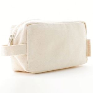 Sac de rangement pour maquillage en toile de coton avec fermeture éclair, personnalisable avec logo, pour femmes, lavable - Product Image 2