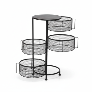 Paniers de rangement de cuisine rotatifs facile à transporter et à déplacer ustensiles de cuisine récipient à boissons Fruits panier à légumes support mobile - Product Image 1