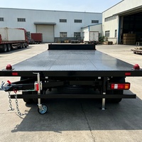 Remorque à plateau plat à double essieu de qualité industrielle, avec plancher en acier robuste et pieds stabilisateurs pour charges lourdes, capacité de 4000 kg, 6000x2300 mm