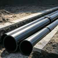 Tuyau d'alimentation en eau potable souterrain en HDPE, tuyau en plastique PE100 de grand diamètre pour projets d'eau municipale, irrigation agricole
