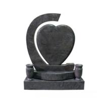 Pierre tombale en granit de style européen en forme de cœur pour cimetière, monument artistique personnalisé en forme de cœur