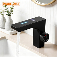 Robinet de lavabo thermostatique monocommande à affichage numérique en aluminium classique, à poser sur le plan, avec cartouche céramique