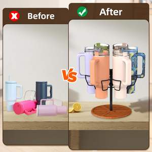 Organizador de Botellas de Agua para Vasos Stanley de 40 oz, Organizador de Vasos con Base Divisora y Bandeja Giratoria de 360 Grados - Product Image 4