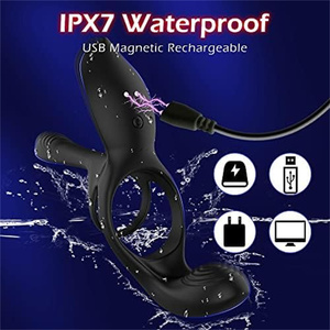 Vibrierender Penis ring Sexspielzeug 2 in 1 Vibrierender Penis ring mit 10 Vibrationen Silikon Spielzeug für Erwachsene Sexspielzeug für Paare - Product Image 6