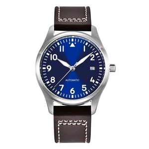 Montre-bracelet pour homme de 40 mm, automatique, mécanique, mouvement <span class=keywords><strong>Seiko</strong></span> <span class=keywords><strong>NH35</strong></span>, verre minéral, sans logo, logo personnalisé, pilote - Product Image 1