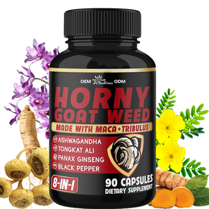 Label pribadi 8-In-1 Kapsul gulma kambing <span class=keywords><strong>Horny</strong></span>, suplemen dewasa, menyediakan hormon keseimbangan energi perbaikan otot tulang - Product Image 1