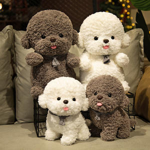 Kawaii Simulatie Bichon Pop Cartoon Schattige Teddy Hond Pluche Puppy Speelgoed Zacht Knuffeldier Rustgevende Stoffenpop - Product Image 1