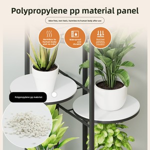 Portafiori Moderno Minimalista a Più Livelli <span class=keywords><strong>da</strong></span> Terra per Soggiorno, Uso Interno e <span class=keywords><strong>Balcone</strong></span>, con Vasi per Fiori e <span class=keywords><strong>Piante</strong></span> Verdi - Product Image 4