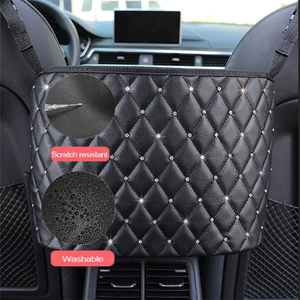 Amazon Hot Sale Car Seat Gap Organizer Front Seat Box Storage Bag PU Leather Seat Back Organizer Handbag Holder for Car