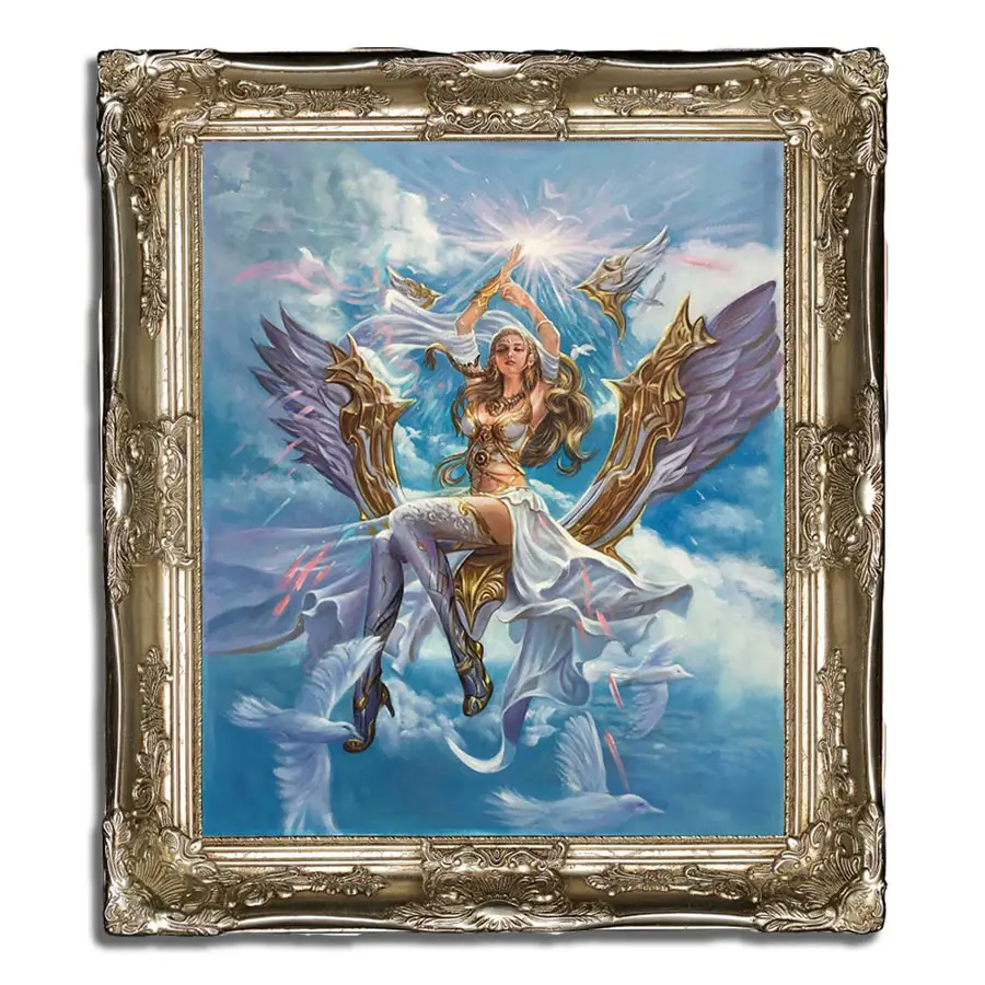 Custom 100% Hand-Painted Traditional Angel Characters Oil Painting Personalized on Canvas Wall Arts from Family Photos