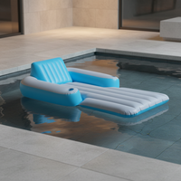Chaise longue gonflable en PVC pour piscine, avec dossier, pour adultes, idéale pour les fêtes, modèle CN ZHE JXSJ051