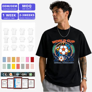 เสื้อยืดฟุตบอลลายกราฟิกผู้ชาย แขนสั้น ผ้าฝ้ายเจอร์ซีย์ พิมพ์ลายฟุตบอล เสื้อลำลอง สตรีทแวร์ เสื้อยืดฤดูร้อน โรงงานมาตรฐาน BSCI - Product Image 1
