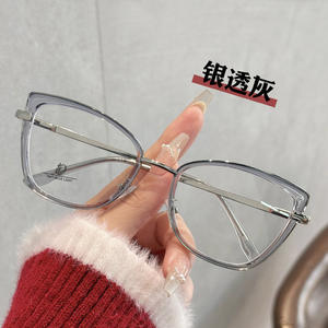 Montures de lunettes Qianai Cat Eye TR90 anti-lumière bleue pour femmes, monture intégrale, forme irrégulière JS9-3-1085 - Product Image 5