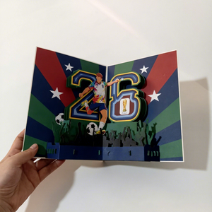 2026 New 3D Pop-Up Football Greeting <b>Card</b> Digital Printing Matte Varnishing Paper Global Soccer Tournament Birthday Gift Fans - Product Image 4