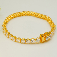 Pulsera de tenis de oro de 18K OEM con diamantes cultivados en laboratorio de 10.25ct, media eternidad, corte marquesa, de lujo, herencia, logotipo personalizado, cadena de caja, joyería