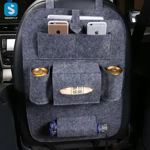 Универсальная сумка для хранения на заднем сиденье автомобиля, органайзер, багажник, эластичная фетровая сумка для хранения, органайзер с 6 карманами, подвесные автомобильные аксессуары