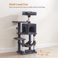 Usine directe personnalisée haute qualité à plusieurs niveaux personnalisé chat griffoir arbre maison tour gris foncé peluche chat arbre tour
