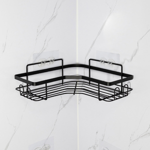 Support d'angle moderne sans trou pour trépied de salle de bain étagères de lavage support de shampoing en métal étagères triangulaires pour mur pour stockage d'épices - Product Image 5