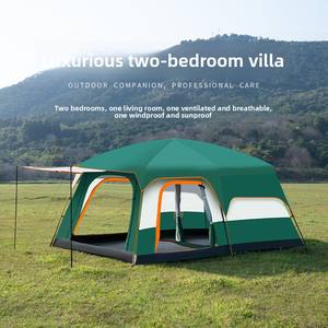 Tente de <span class=keywords><strong>camping</strong></span> extérieure, deux chambres, un salon, pour 5-8 <span class=keywords><strong>personnes</strong></span>, deux chambres, pour <span class=keywords><strong>10</strong></span> <span class=keywords><strong>personnes</strong></span>, grande, en tissu Oxford 210D, imperméable 3000 mm - Product Image 1