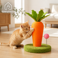 Structure d'escalade pour chat de luxe moderne à motif floral en forme de carotte avec bouton-pression