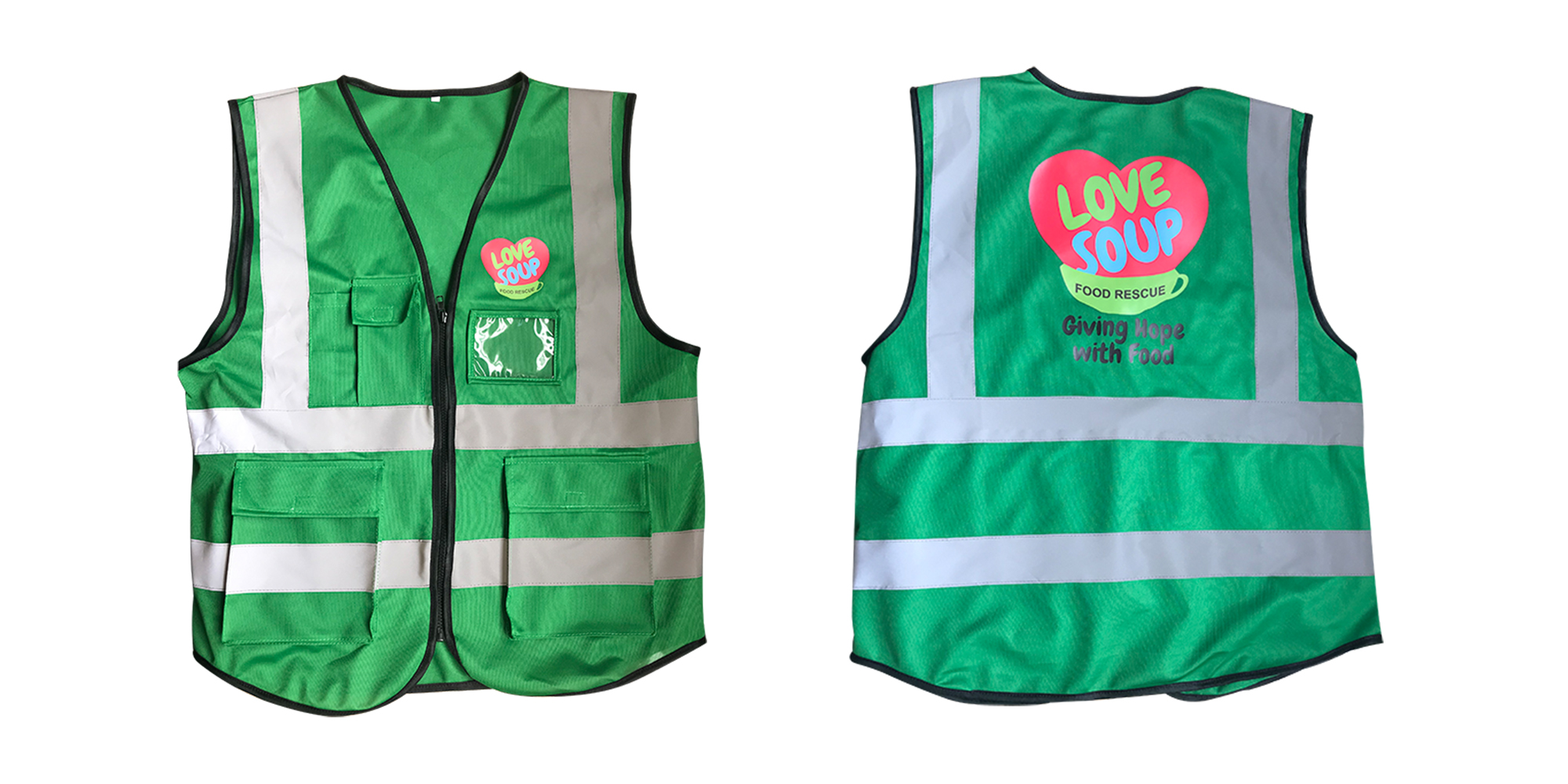 Factory Custom Logo Zipper Work High Visibility Reflective Strips Construction Traffic Vest Hi Viz Safety Vest with Pockets