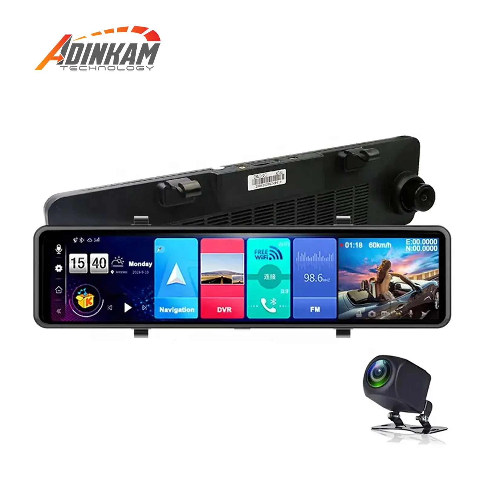 Firstscene V-26A New Triple screen 4G Android 8.1 Car Rearview Mirror Camera 12 ADAS DVR Dashcam Wifi GPS Tracker Video Recorder
