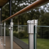 Embout plat en acier inoxydable pour rampe en verre, accessoire de balustrade pour escalier et balcon
