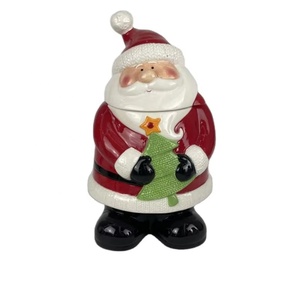 Pot de stockage d'aliments en céramique Logo personnalisé exclusif Bonhomme de neige de Noël peint à la main pour les opportunités de vente en gros - Product Image 6