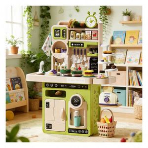 Kids Pretend <b>Kitchen</b> Cooking Toy Center Cabinet Oven <b>Sink</b> House Scenario Skill Growth Indoor Relaxation Learning - Product Image 3