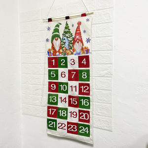 Nuovi articoli decorativi natalizi, ciondoli natalizi, Babbo Natale senza volto stampato, 24 sacchetti di calendari dell'Avvento natalizi - Product Image 5