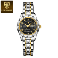 POEDAGAR Montres à quartz pour femmes en acier et or rose 782 Bijoux de luxe Montre étanche et lumineuse pour femmes