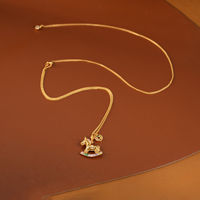 TANGPEI Collier pendentif cheval à bascule en alliage de cuivre doré, bijoux de mode