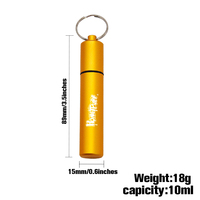 Bouteille de rangement portable personnalisée Porte-clés simple en alliage d'aluminium Logo gravé au laser Rangement classique aux herbes pour accessoires pour fumeurs