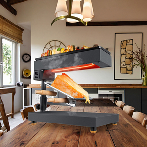 Fondoir à fromage à <span class=keywords><strong>raclette</strong></span> électrique commercial 600W Machine de fusion de mozzarella antiadhésive multifonction pour plat <span class=keywords><strong>suisse</strong></span> en fer métal - Product Image 1