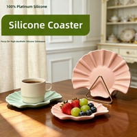 Sous-verre et dessous de plat 2-en-1 personnalisés en silicone, résistants à la chaleur, en silicone de qualité alimentaire, avec logo personnalisé, vente en gros