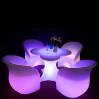 Meubles LED pour événements extérieurs, table et chaises de jardin en plastique PE durable, table à manger lumineuse pour mariage, hôtel, bar à vin, meubles modernes lumineux
