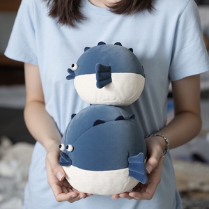 Nuovo arrivo divertente coccodrillo arrabbiato pesce palla peluche Super carino paffuto cuscino per bambini PP cotone regalo di compleanno - Product Image 6