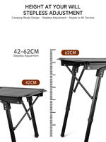 Table de camping pliable, réglable en hauteur, tactique, moderne, légère, en aluminium, robuste, portable, pour l'extérieur, la plage