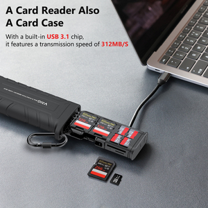 Lecteur de cartes portable haute vitesse Vrig Tt-01, support de carte flash, utilisé pour le stockage et les cartes TF <span class=keywords><strong>d</strong></span>'appareils <span class=keywords><strong>photo</strong></span> <span class=keywords><strong>d</strong></span>'action et de sport - Product Image 2