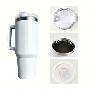Vaso de Viaje Personalizado de 40 oz, Reutilizable, Sublimable, de Doble Pared, de Acero Inoxidable, Aislado, Taza de Café de 40 oz, Taza para Auto con Asa y Tapa - Product Image 2