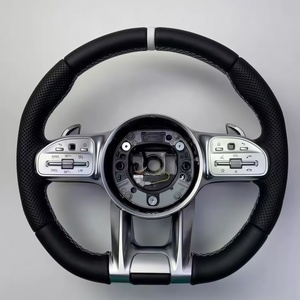 Volant en cuir personnalisé pour <span class=keywords><strong>Mercedes</strong></span> Benz <span class=keywords><strong>AMG</strong></span> W204 W205 W213 W218 W177 W176 W167 W211 C300 C63 C43 - Product Image 1