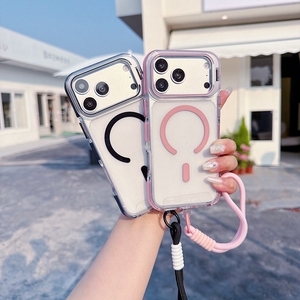 <span class=keywords><strong>Funda</strong></span> Transparente de Acrílico con Correa para iPhone 18 17 16 Pro Max, <span class=keywords><strong>Funda</strong></span> Magnética para Celular - Product Image 1