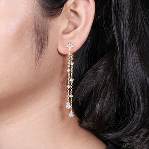 Pendientes de piedra natural de Aguamarina chapados en oro y plata S925, gran oferta, Pendientes chapados en oro, joyería al por mayor - Product Image 3