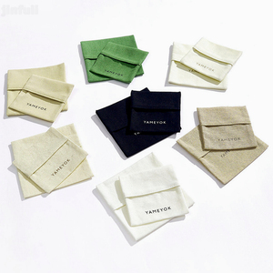 Boyang personalizado pendiente anillo collar pulsera embalaje algodón orgánico joyería bolsa - Product Image 2