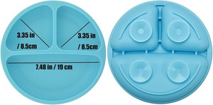 Usine personnalisé sans BPA bébé alimentation enfant en bas âge dîner collant compartiment aspiration enfants Silicone plaque divisée avec couvercle pour les enfants - Product Image 6