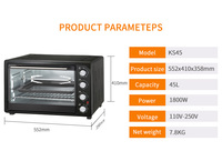 Four grille-pain à convection 45L de grande capacité Four de cuisson à convection Otg 100'C ~ 250'C Contrôle de température réglable