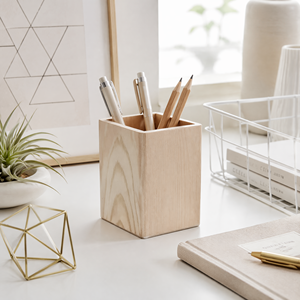 <span class=keywords><strong>Porte</strong></span>-stylos carré en bois naturel, organisateur de <span class=keywords><strong>bureau</strong></span>, <span class=keywords><strong>porte</strong></span>-<span class=keywords><strong>crayons</strong></span> en pin massif pour <span class=keywords><strong>bureau</strong></span>, logo personnalisé, vente en gros - Product Image 2