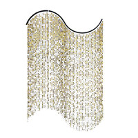 Rideau de perles à sequins de luxe en forme de S, doré et argenté, pour décorations de plafond de mariage, toile de fond de scène, événements et fêtes (vente en gros)