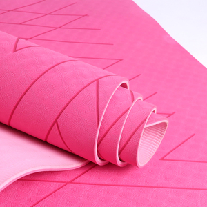 Esterilla de <span class=keywords><strong>Yoga</strong></span> Prémium Ecológica Antideslizante TPE de 6mm con Diseño de Líneas de Alineación, Venta al Por Mayor con Logo Personalizado - Product Image 5
