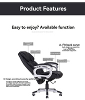 Chaise de bureau de direction de luxe, réglable, confortable, au design moderne, avec fonction de levage et caractéristiques ergonomiques